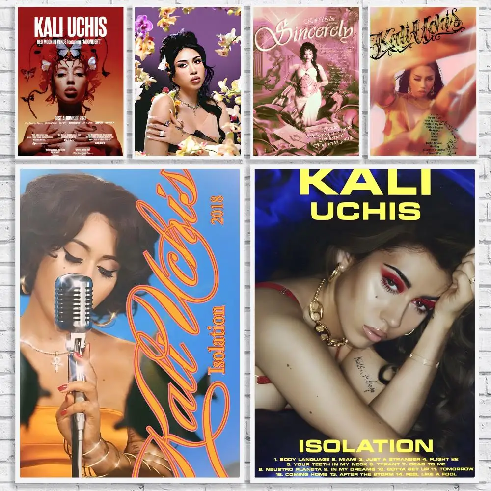 Rapper Singer K-Kali Uchis Painting Calligraphy High-Quality Canvas Wall Mural Crease-Free For Living Room Bedroom Interiors