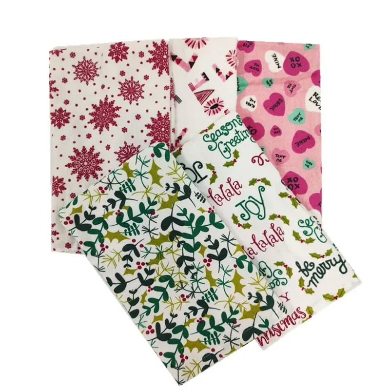

1Pc 41x65cm Vintage Printed Cotton Kitchen Cleaning Cloth Dishcloth Tea Towel Xmas Party Decor Gift