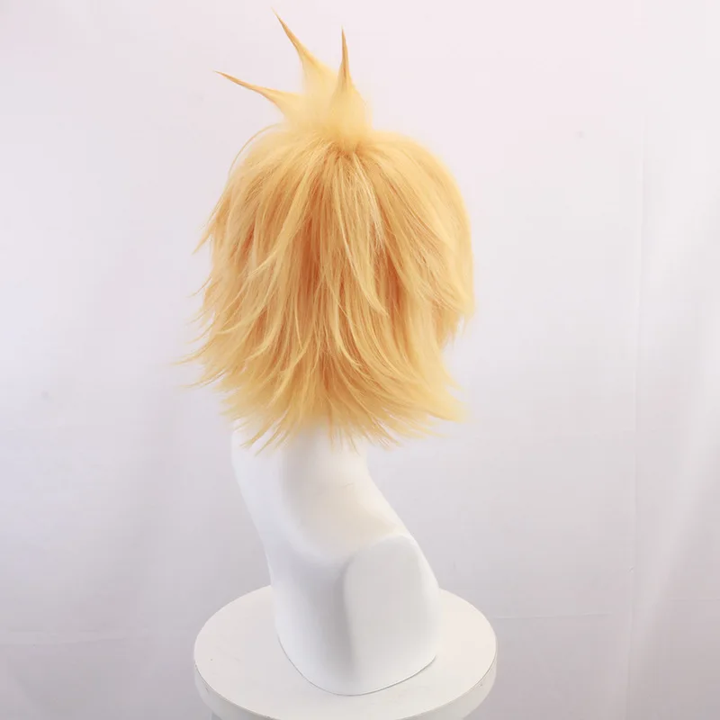 My Hero Academia Kamina Electric Light Brown Reverse Curl Cosplay Wig With Lightning Headpiece