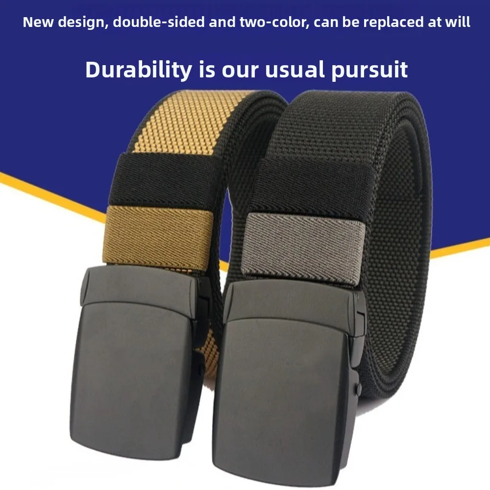

Rotating Double-sided Men Nylon Waist Belts Alloy Buckle Quick Release Man Waistbands Belt Accessories Adjustable