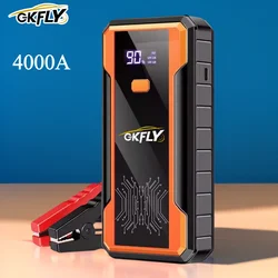 GKFLY Avviatore di emergenza per auto 1500A 12V 18000mAh Batteria ai polimeri di litio ad alta potenza Dispositivo di avviamento Booster Avviatore con cavi