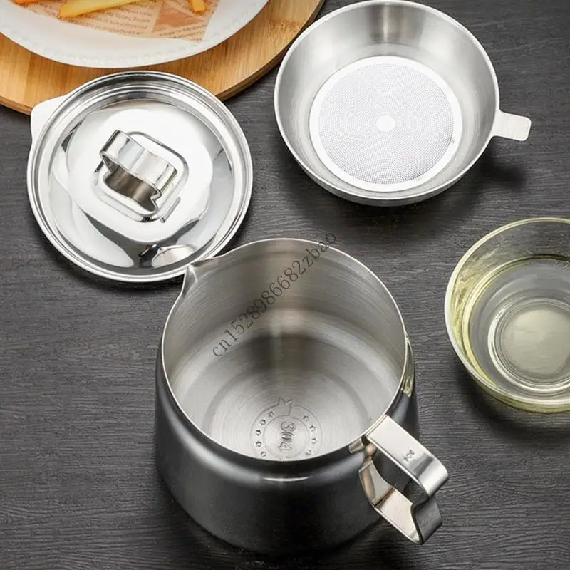

H7EA Multipurpose Stainless Steel Oil Filter Pot With Cover And Basket Quick Cleaning Design For Household Commercial Use