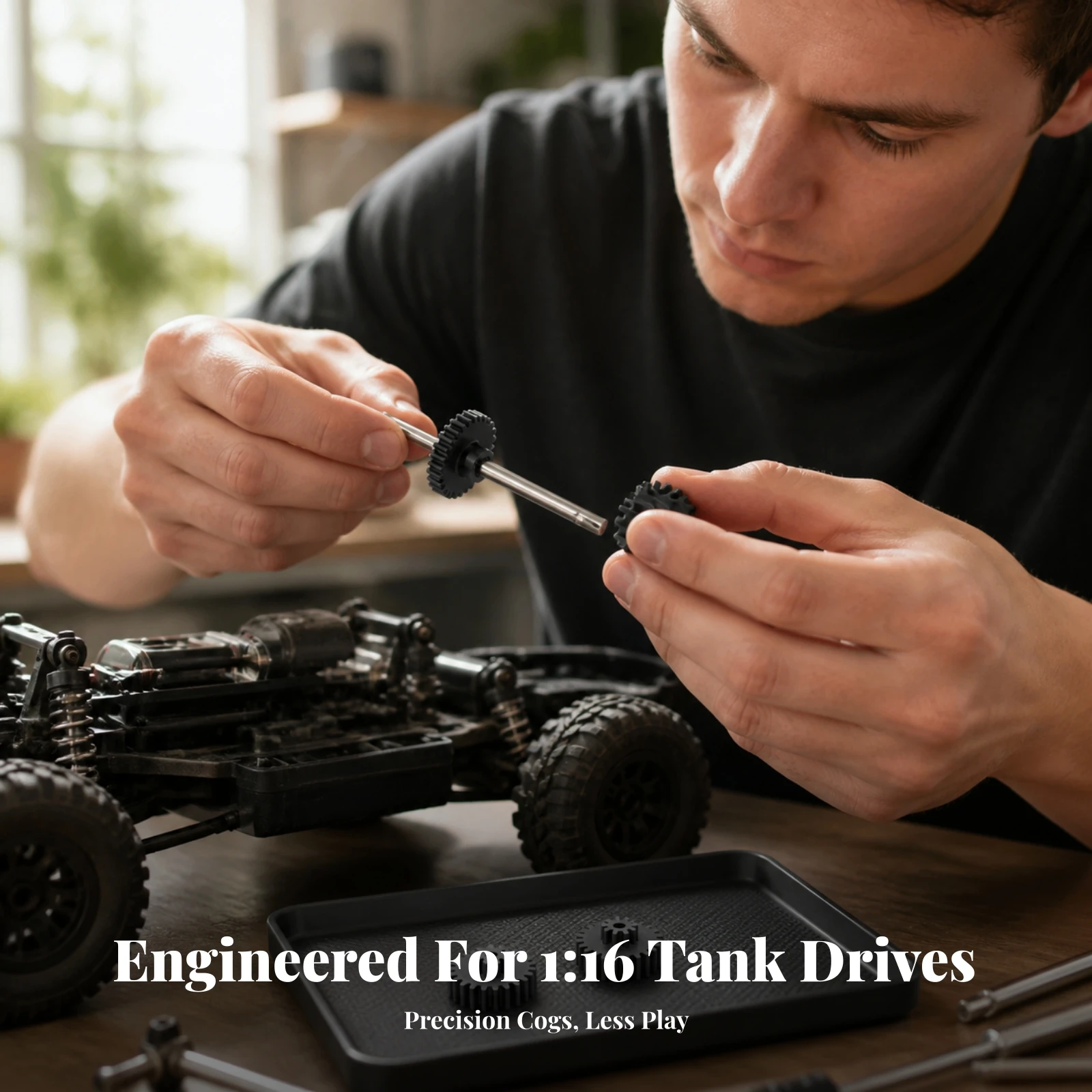Model Car Drive Shaft with Gears Precision-Machined Alloy Drivetrain Drivetrain Part Hardware Reliable Mini