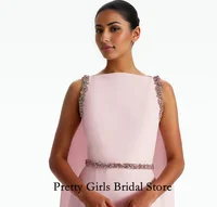 Arabic Morden Style Draped Crystals Evening Dresses Customized Mermaid Formal 프롬드레스 Side Slit Prom Growns Party Women Bride 3