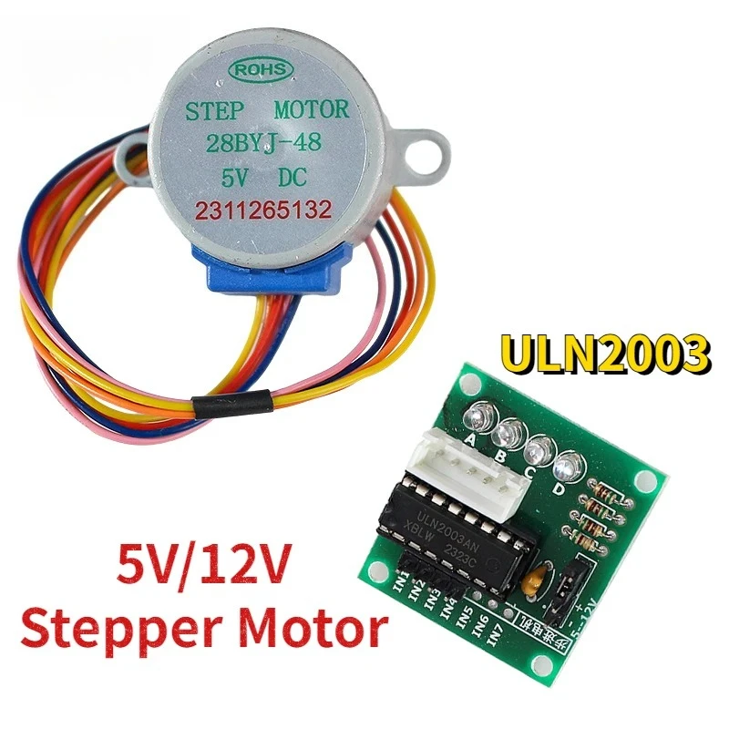1 Buah 5V/12V 28BYJ-48 Motor Stepper ULN2003 Papan Driver Motor Langkah Mikro untuk Arduino DIY Robotika dan Proyek Elektronik