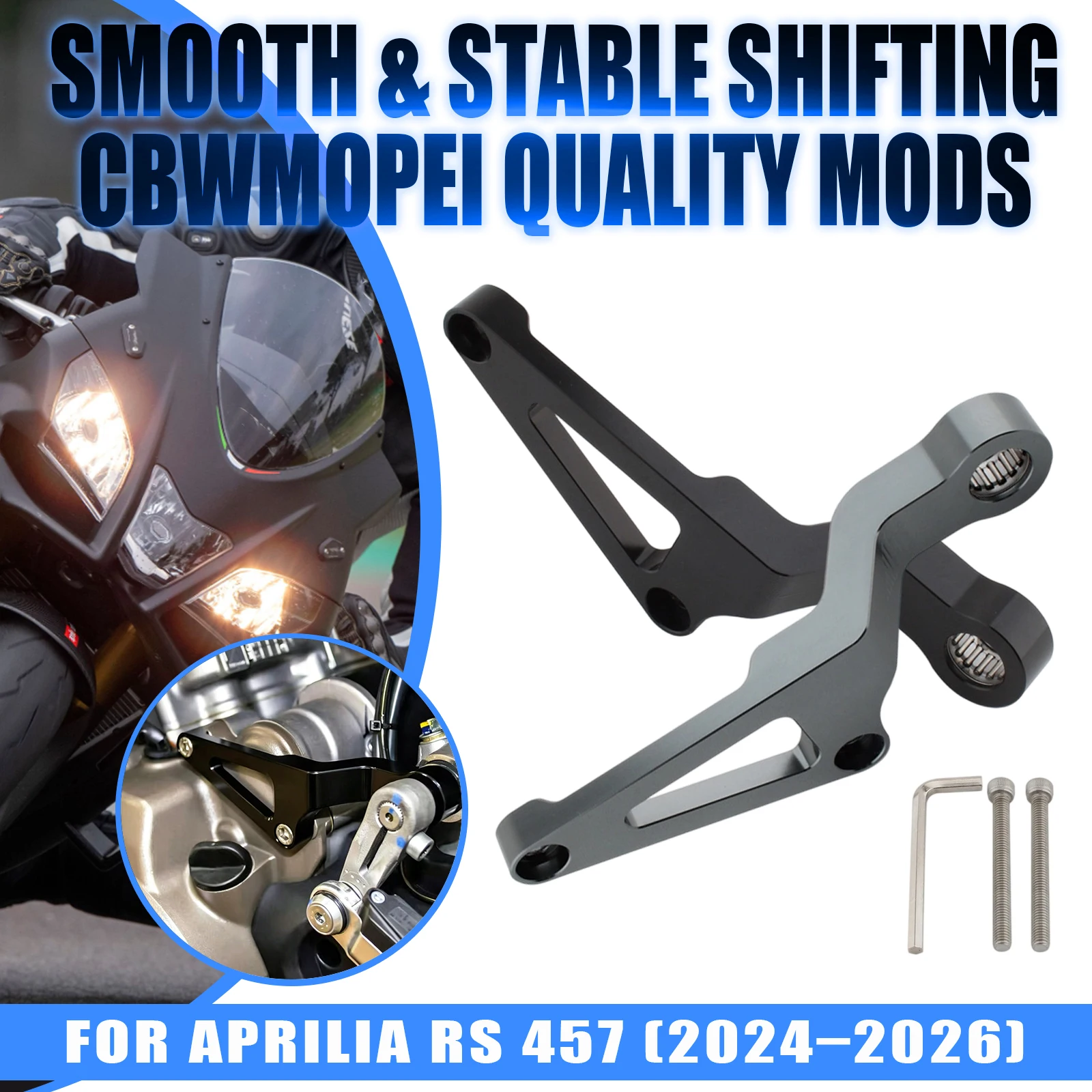 For Aprilia RS457 2024 2025 2026 Motorcycle Gear Shift Support Stabilizer Bracket Shifter Holder Aluminum Alloy