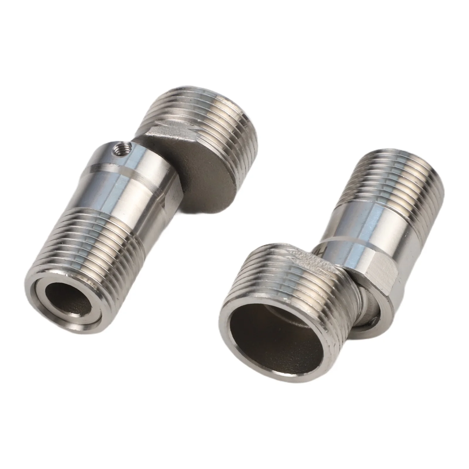 

2PCS Shower Faucet Angle Connectors with 360 Degree Adjustable Rotation and Telescopic Extension Featuring Eccentric Screw