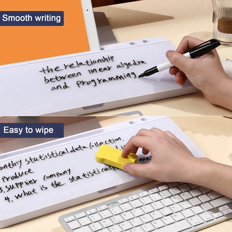 Whiteboard Weekly White Board Calendar Desk Organizers With Computer Keyboard Stand With Drawer, For Office, Home