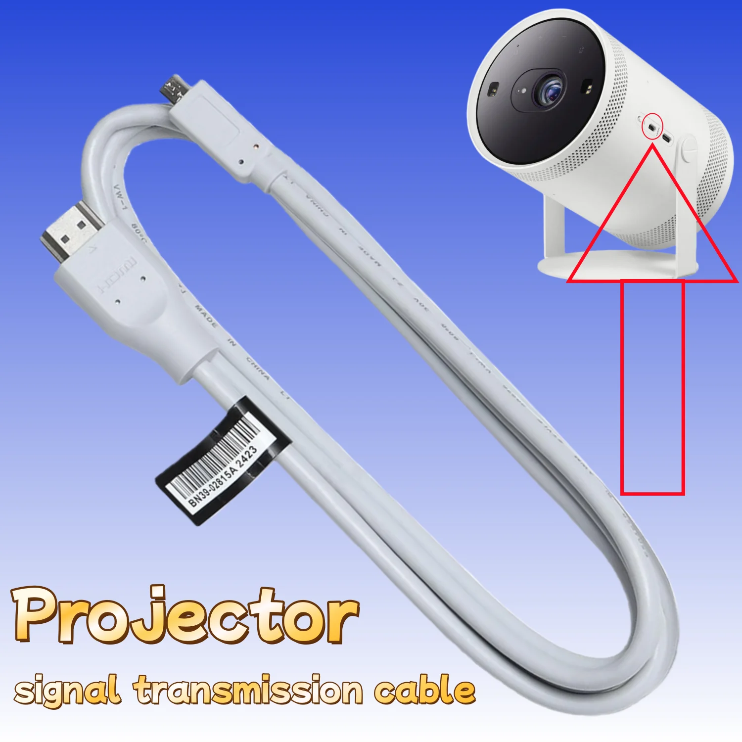 For Samsung Freestyle Projector Micro HDMI to HDMI Cable SP-LFF3CLA SP-LSP3BLA SP-LFF3HLAX SP-LFCF3LAXXKR SP-LFF3HLAXXXE