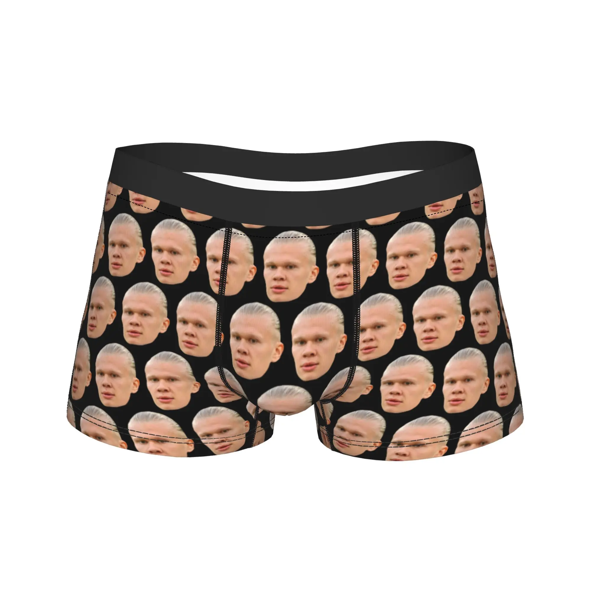 Man Haalands Face Meme Long Underwear Football Star Hot Boxer Briefs Shorts Panties Male Mid Waist Underpants Plus Size