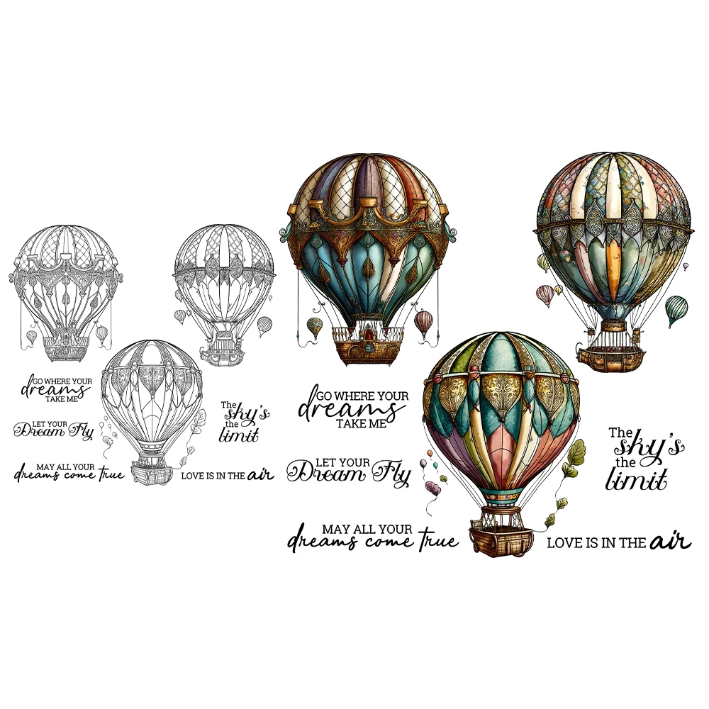 Mangocraft Vintage latające gorące balon dmuchany przezroczyste znaczki do scrapbookingu dostarcza silikonowe stemple do dekoracji albumów tworzenie