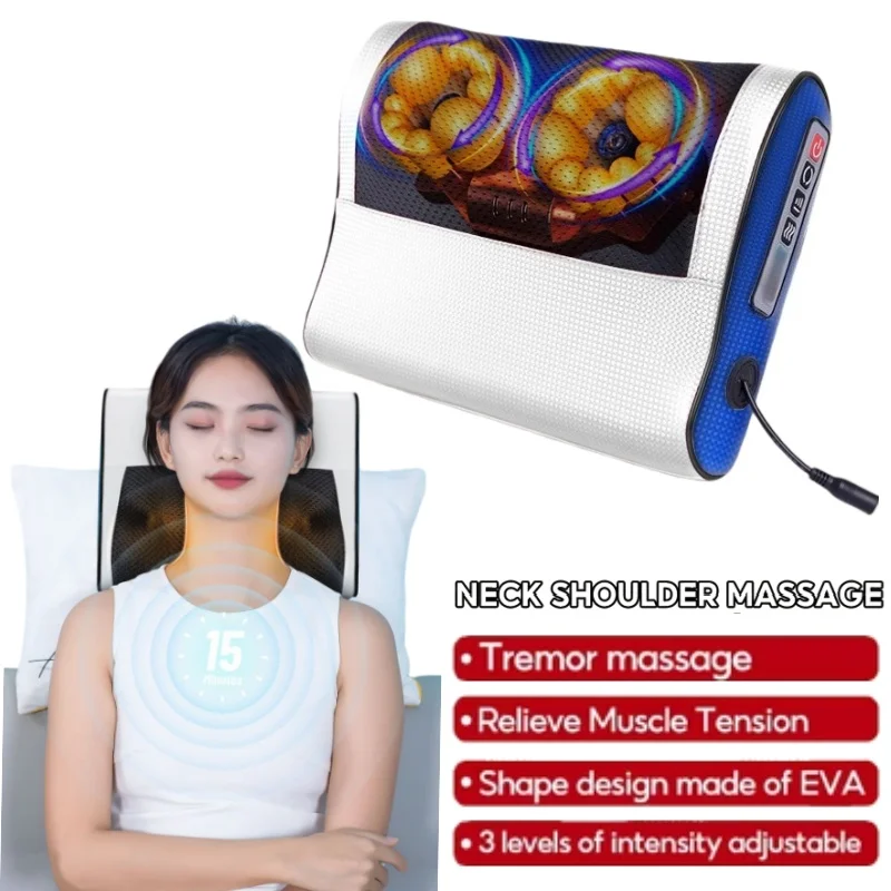 

Многофункциональный массажер для шеи, плеч и спины с функцией разминания и регулируемой подогреваемой массажной подушкой