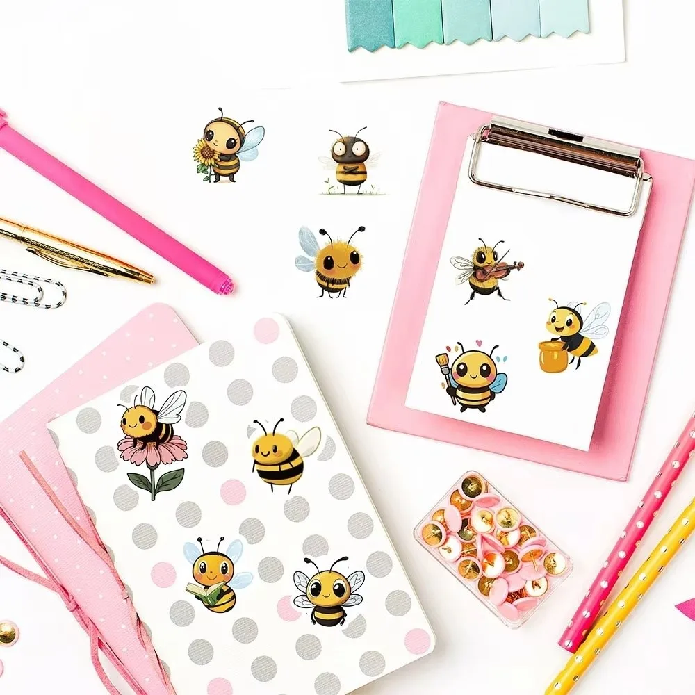 DIY Bee Stickers Bee Self-Adhesive Guitar Sticker Waterproof Decoration Sticker Decor for Water Cup Computer - view 2