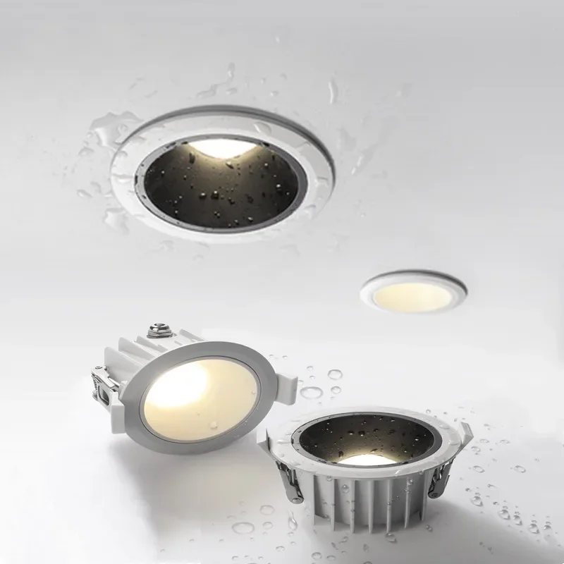 Bathroom Waterproof LED Downlight 9W 12W 15W 20W 25W IP65 Recessed LED lamp lights for Outdoor waterproof Spot light AC220V 110V