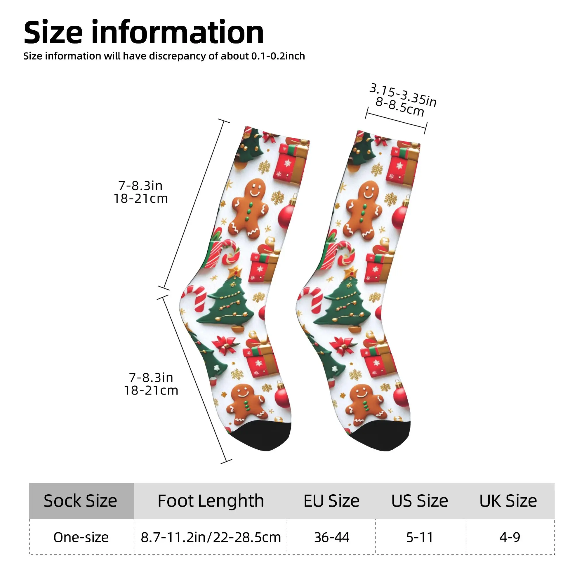 Calzini natalizi in pan di zenzero Calze divertenti Calzini da uomo unisex antiscivolo primaverili Calzini da ciclismo dal design di qualità