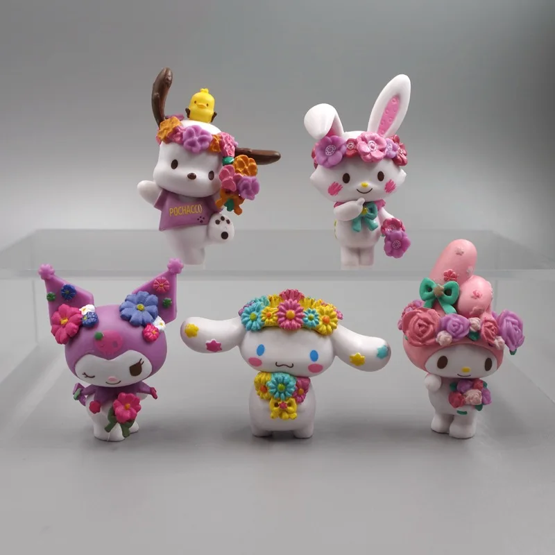 

5 шт./компл., милая аниме-фигурка кролика Куроми Pochacco Cinnamoroll Sanrio, экшн-фигурка, игрушки, модель, украшения, игрушки, подарки на день рождения, Рождество