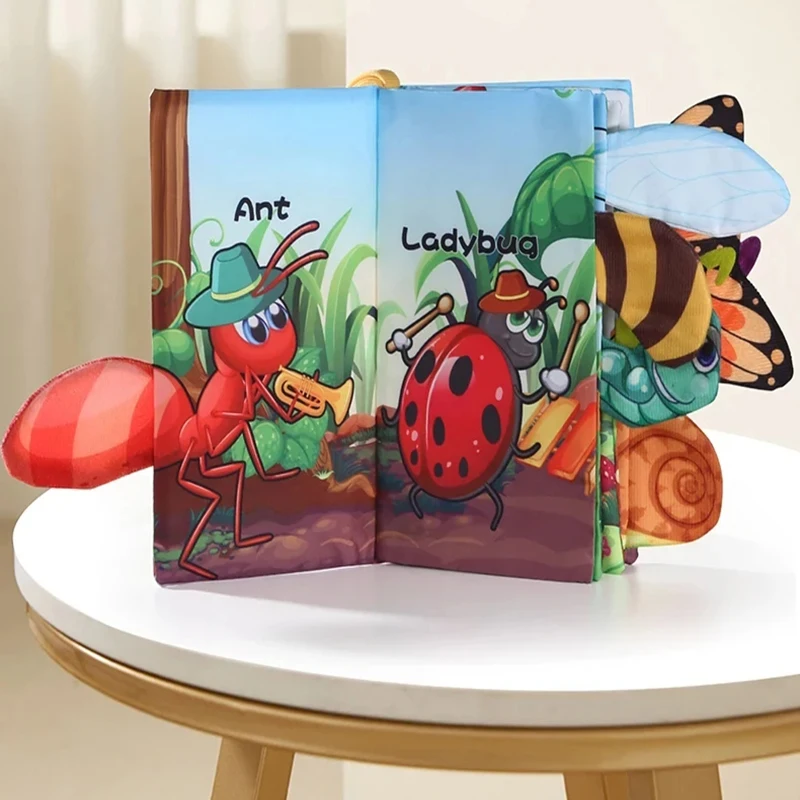 Early Education หนังสือผ้าสําหรับทารกและเด็กวัยหัดเดิน 0-3 ปีหางของทารก Biteable หน้า Soft Book สําหรับทารกการเรียนรู้และความสนุกสนาน