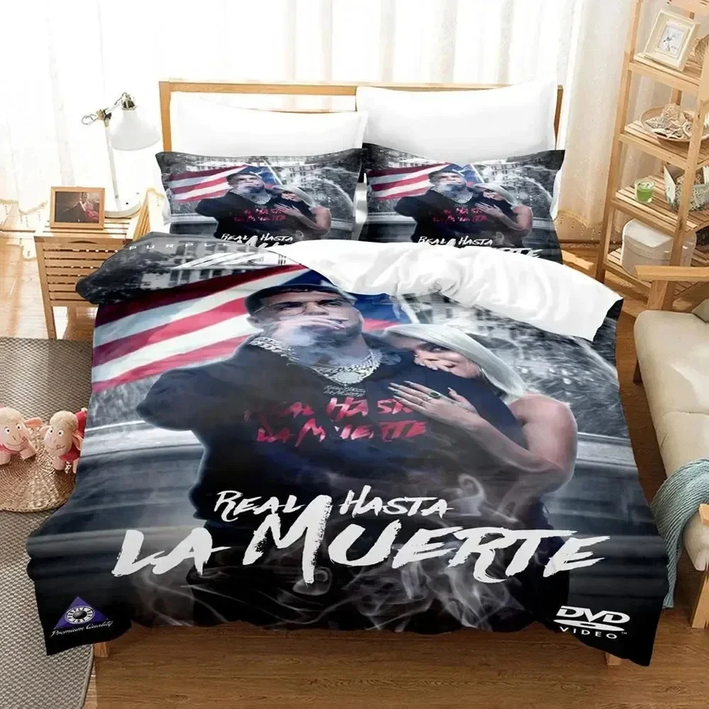 Anuel Aa Real Hasta La Muerte Bedding Set Boys Girls Twin Queen Size Duvet Cover Pillowcase Bed Boys Adult Home Textileextile