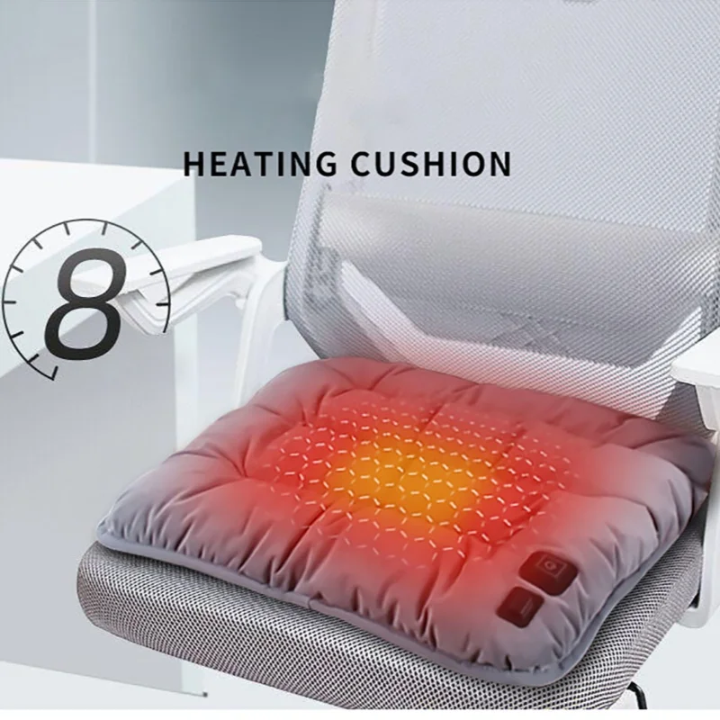 Car Heated Seat Cushion Graphene Winter Plush Seat Cushion 12V Car Universal USB Electric Heating Single-chip Pad Accessories