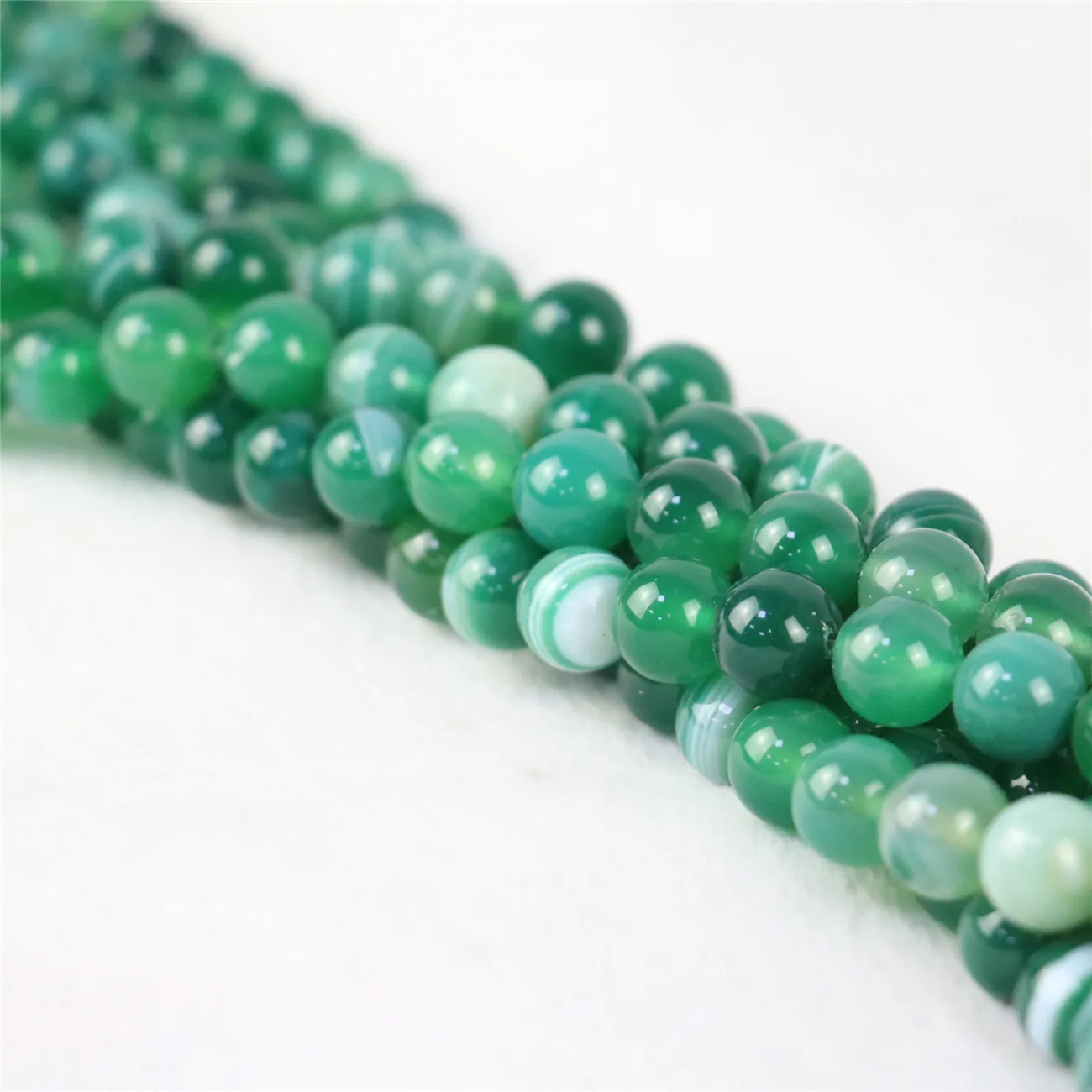 10mm Round Green Stripe Agates Stone Loose Beads Women Girl Mixcolor Fashion Jewelry Making Design DIY Parts Natural Accessories