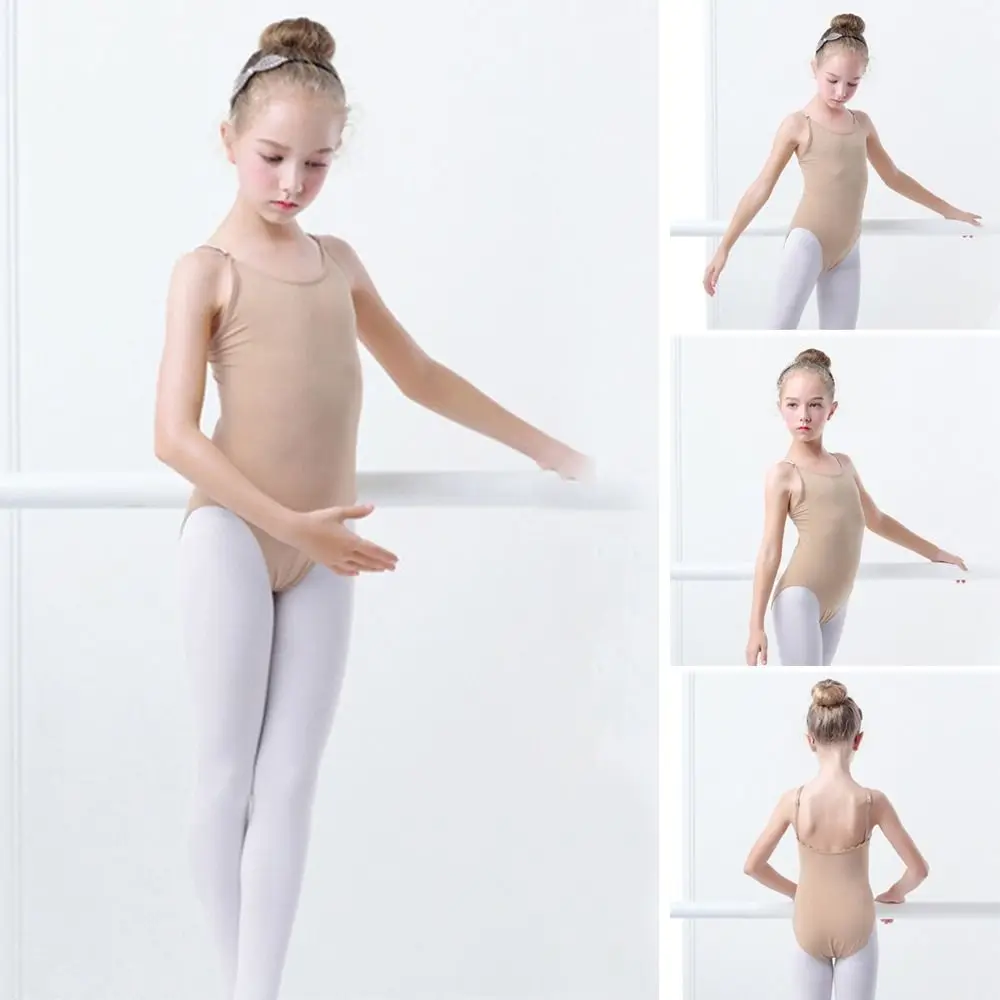 

Nude Color Girls Ballet Leotard Camisole Professional Kids Seamless Underwear Elastic Body Shaping Dance Costumes Practice