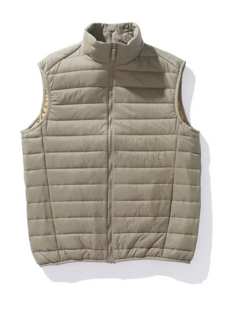 

Autumn Winter New Sle Lightweight Warm Windproof Outdoor Sports Casual Pure Color Loose Cotton Vest Men's Faion Ci Sle