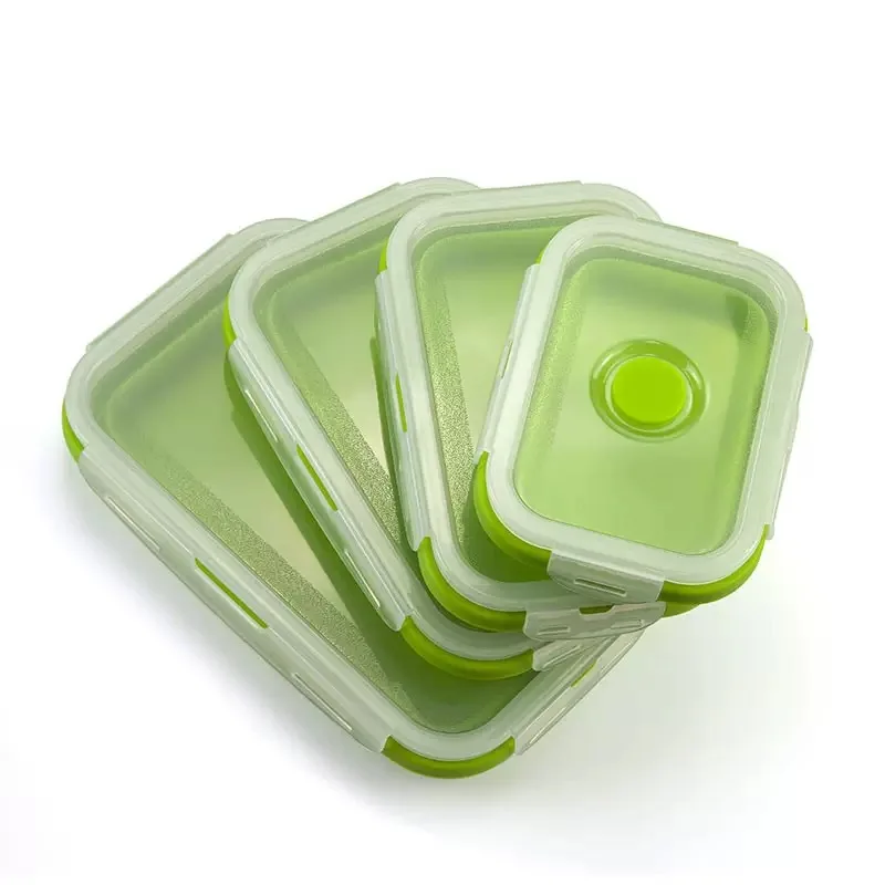 4pcs Food Storage Containers - Collapsible, Airtight, Freezer & Microwave Safe - Ideal for Leftovers and Fresh Fruit