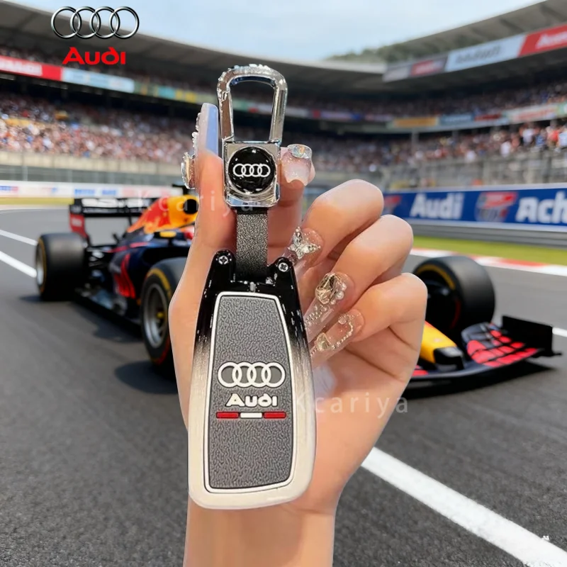 

For Audi A1 A3 A6 Q2 Q3 Q7 TT TTS R8 S3 S6 RS3 RS6 Accessories Zinc Alloy Silicone Car Smart Flip Key Case Cover Protector Shell
