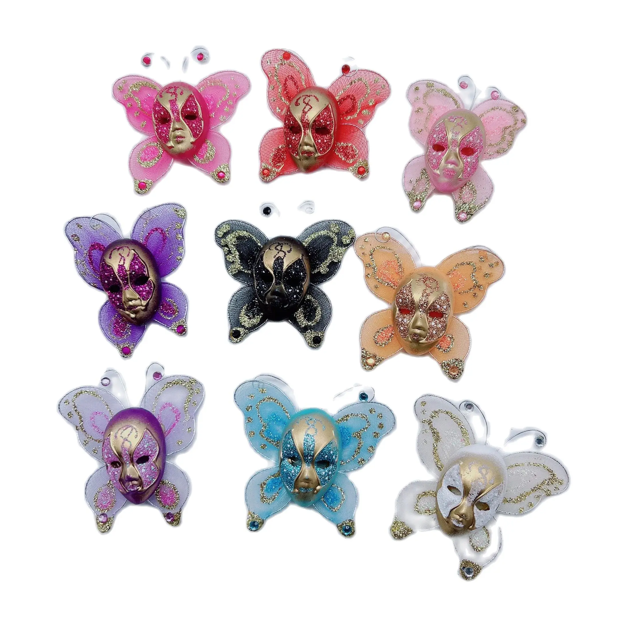 

5pcs Venetian Mask Ornaments Fridge Magnet Butterfly Souvenirs Home Decoration Art Collection