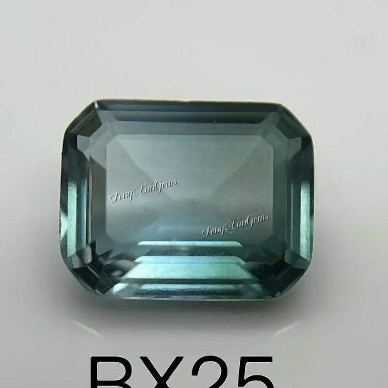 BX25 4x6mm-10x14mm Inke azul gradiente Esmeralda corte sintético sandía turmalina piedra piedra preciosa de vidrio suelta para pulsera