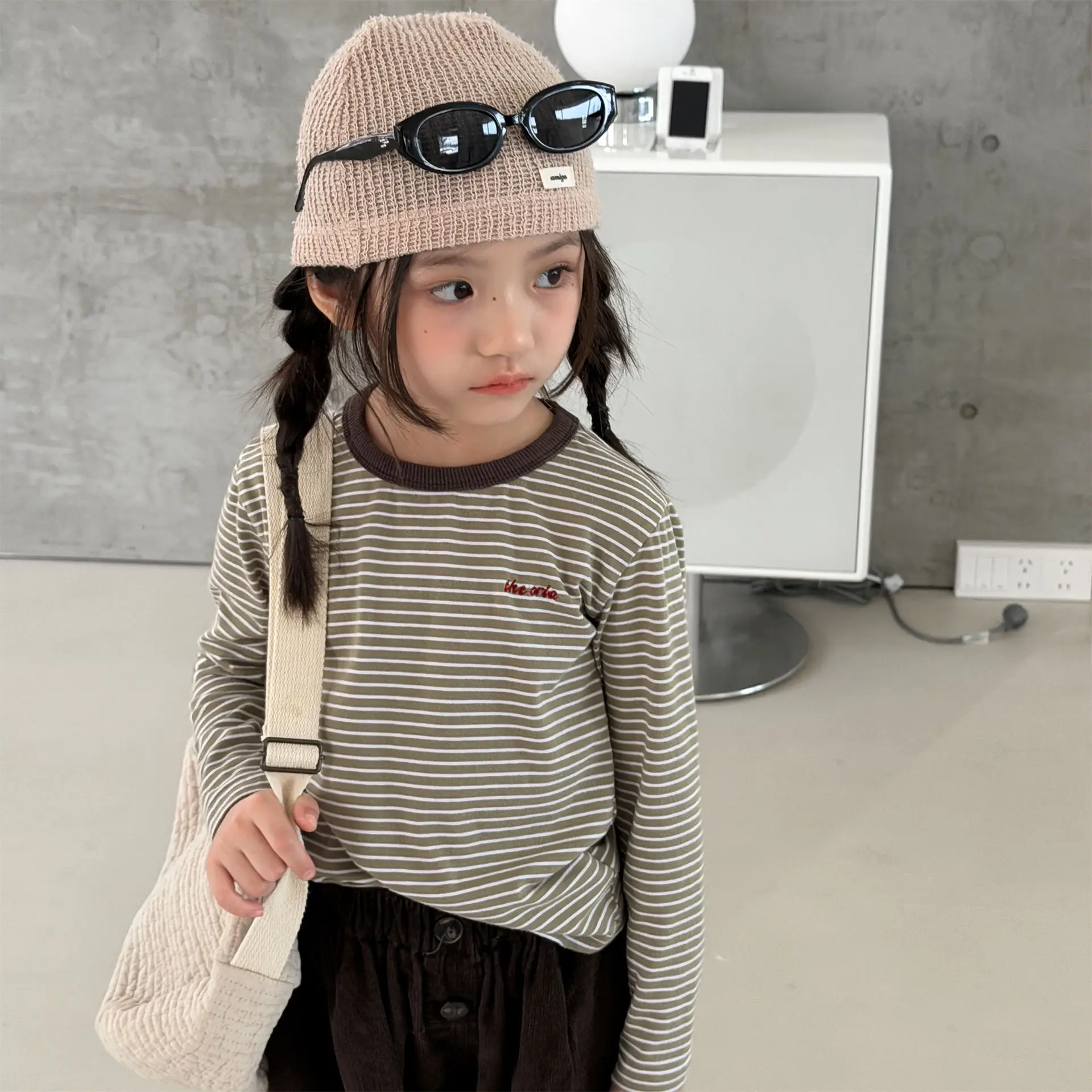 2026 Autumn New Children Long Sleeve T Shirts Boys Girls Fashion Striped Tops Kids Cotton Shirts Baby Loose Tees Toddler Clothes