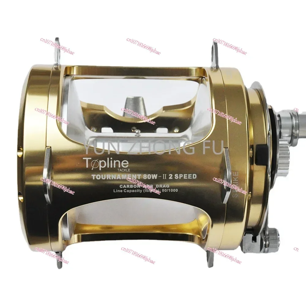 Topline 2 Speed Heavy D uty 50w 80w Full Metal shark Tuna Fishing Reels Deep Sea Ocean Boat Saltwater Big Game Trolling Reel