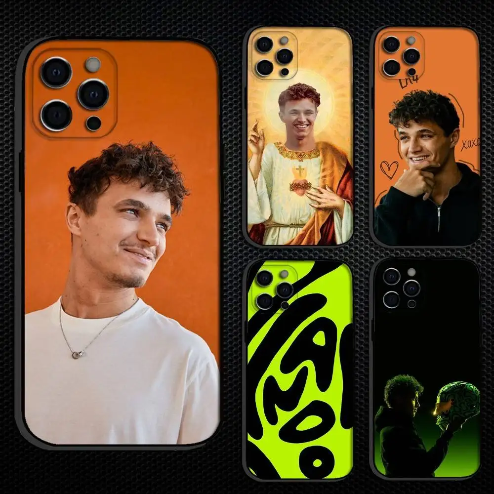 

04 L-Landos F-F1 N-Norris Phone Case For iPhone 16,15,14,13,12,11 Plus,Pro Max, Others Soft Black Cover