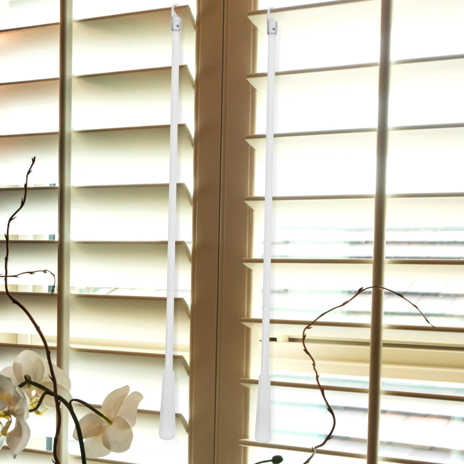 

2Pcs Blind Wand Replacement with Hook Smooth Surface Suitable Length for Various Curtain Designs Colors Blind Stick