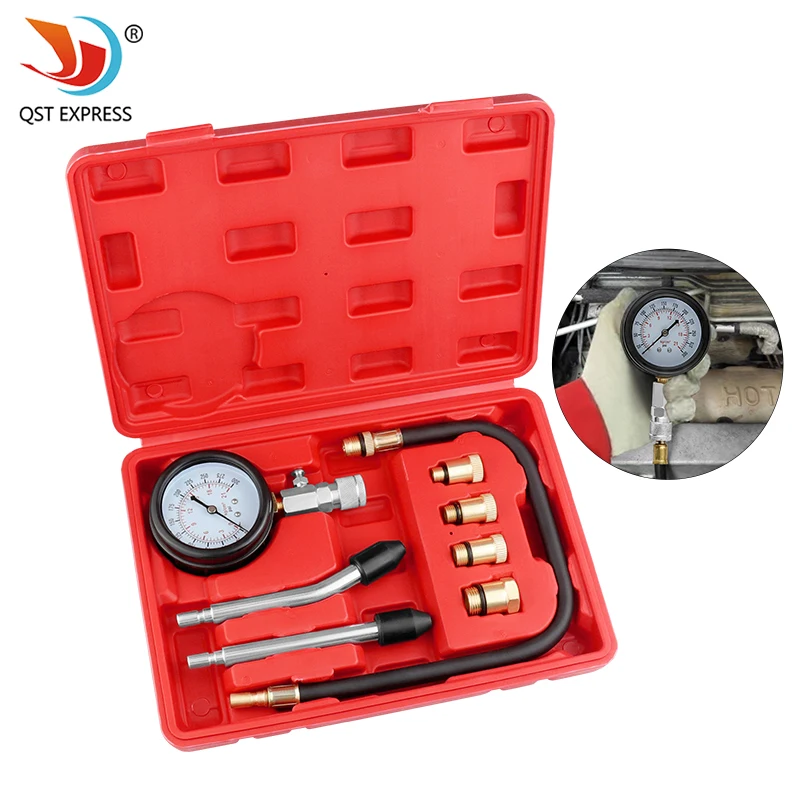 

Household Car Motorcycle Dual Pressure Gauge Cylinder Pressure Detection Gauge Set Cylinder Maintenance Tool