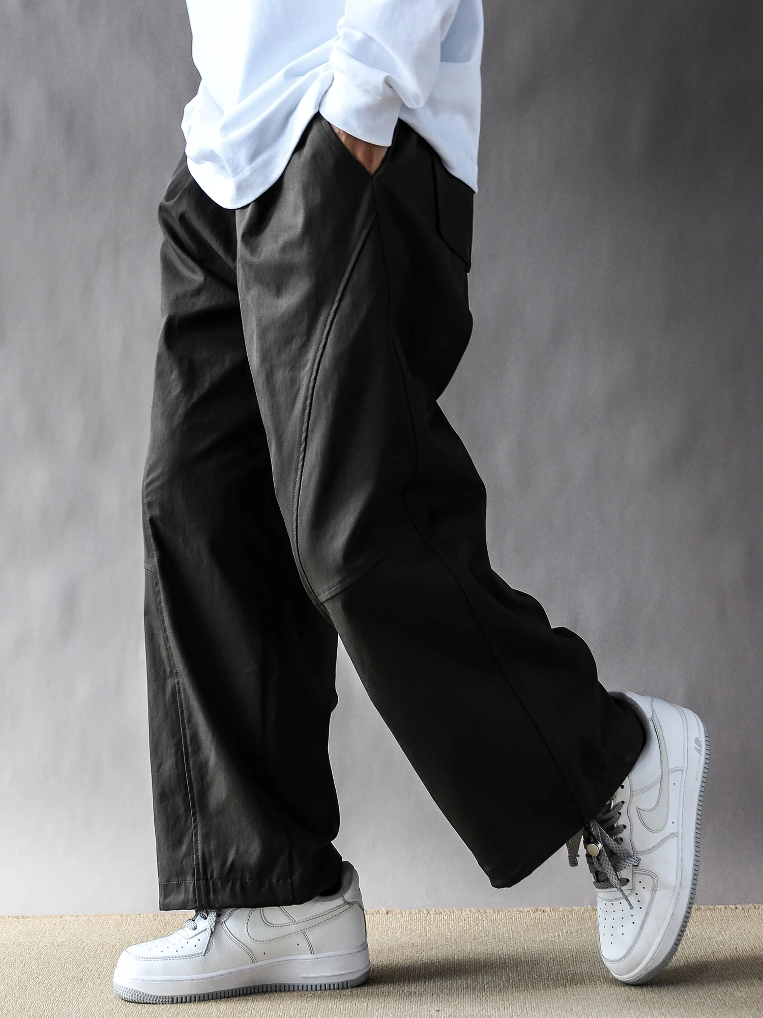 

Retro Workwear Pants Men's Spring Autumn Loose Casual Military een Long Trousers Straight Leg Zipper mid Waist Faionable