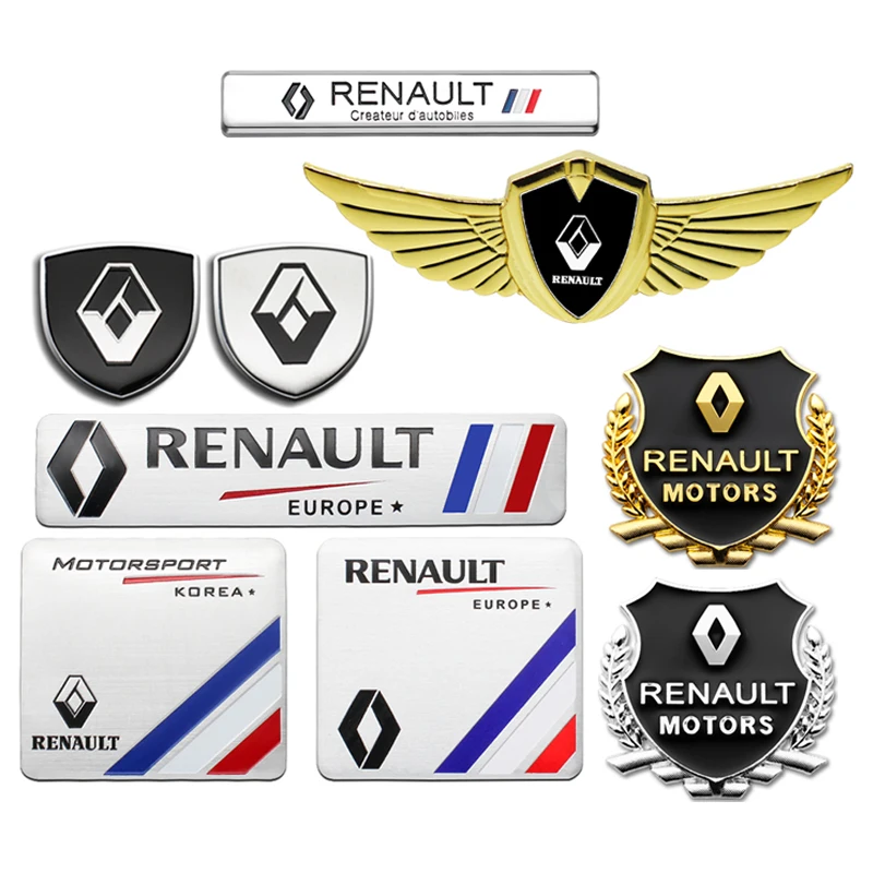 Car Styling 3D Metal Aluminum Emblem Badge Decorative Sticker For Renault Clio 4 Megane 3 2 4 Captur Koleos Duster Logan Trafic