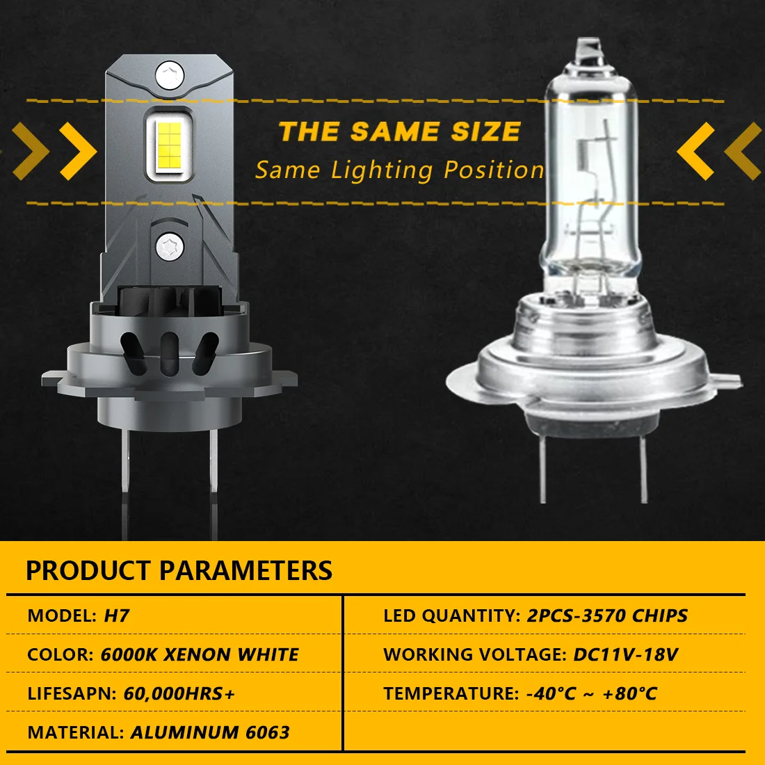 Katur 2pcs H7 Led Headlight For Cars Best H7 No Adapter Required Powerful 6000K White For Peugeot 3008 2008 308 2009 2023