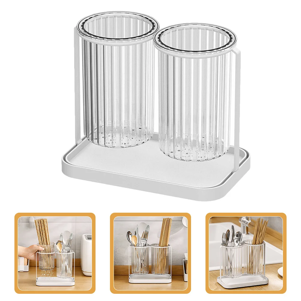 

Kitchen Utensil Holder Sturdy Kitchen Chopstick Container Cutlery Organizer Flatware Draining Holder for Home Use