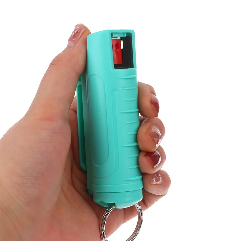 1Pcs 20ml Women Self Defense Pepper Spray Plastic Case Emergency Box Spray Shell with Key Ring Keychain Portable Defend Tool