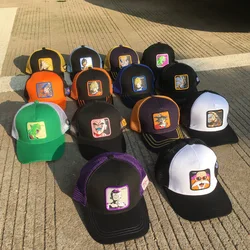 Gorra de béisbol con estampado de personajes de Anime de Dragon Ball para hombres y mujeres, sombrero de Hip Hop, sombrero de malla para conductor de camión, sombrilla para exteriores de verano