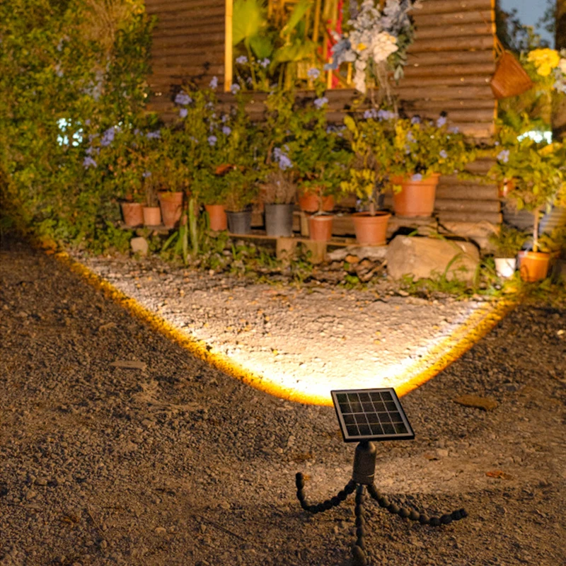 Solar Spot Lights 3 Leds Waterproof Landscape Spotlights Dusk-to-Dawn Solar Powered Outdoor Lamp for Garden Fence Pathway Decor