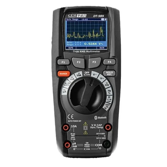 CEM DT-989 Industrial Grade Professional Color Screen Digital Multimeter With Real Virtual Value