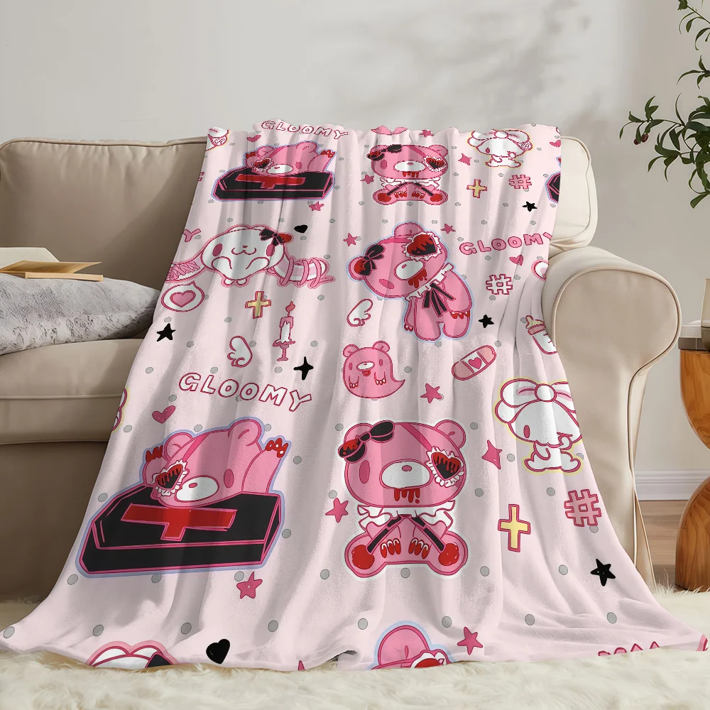 Cartoon G-Gloomy B-Bear Blanket Soft Warm And Thick Perfect For Bedroom Living Room Bed Sofa Camping Picnic Office Gift