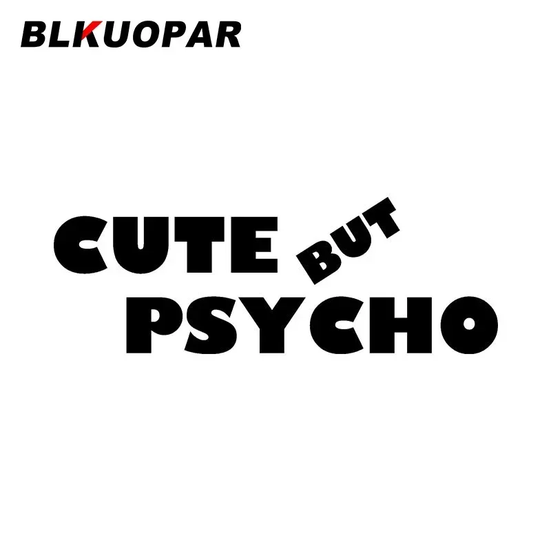 BLKUOPAR Stiker Mobil Grafis Laser Lucu Tapi Psiko, Tahan Air, Pelindung Sinar Matahari, Vinyl, Die Cut, untuk Motor, Papan Selancar, Rumah Tangga