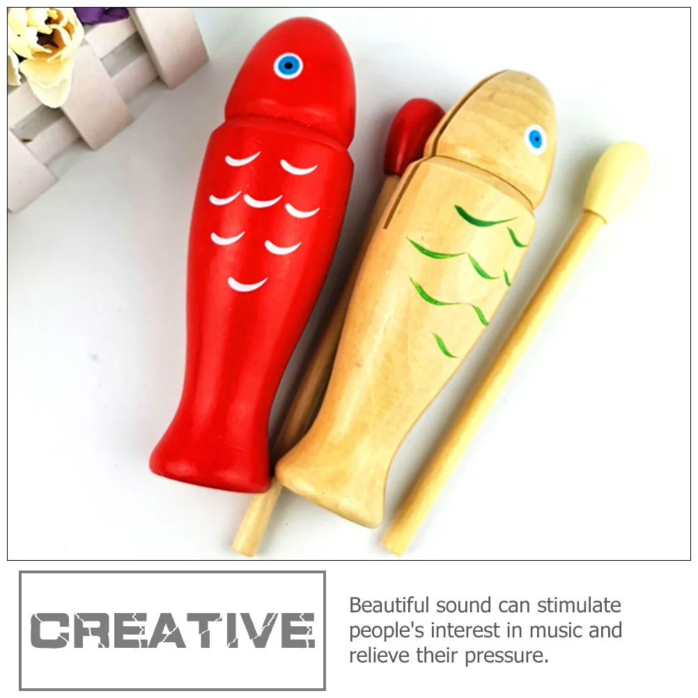 

Instruments Wooden Fish Musical Kids Percussion Children's Simple Teaching Supply Toddler