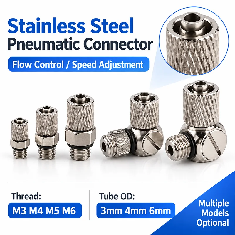 Mini Pneumatic Tube Fitting PC Straight PL Elbow 3 4 6mm OD Hose M3 M4 M5 M6 Male Thread Screw Lock Air Line Connectors Coupler