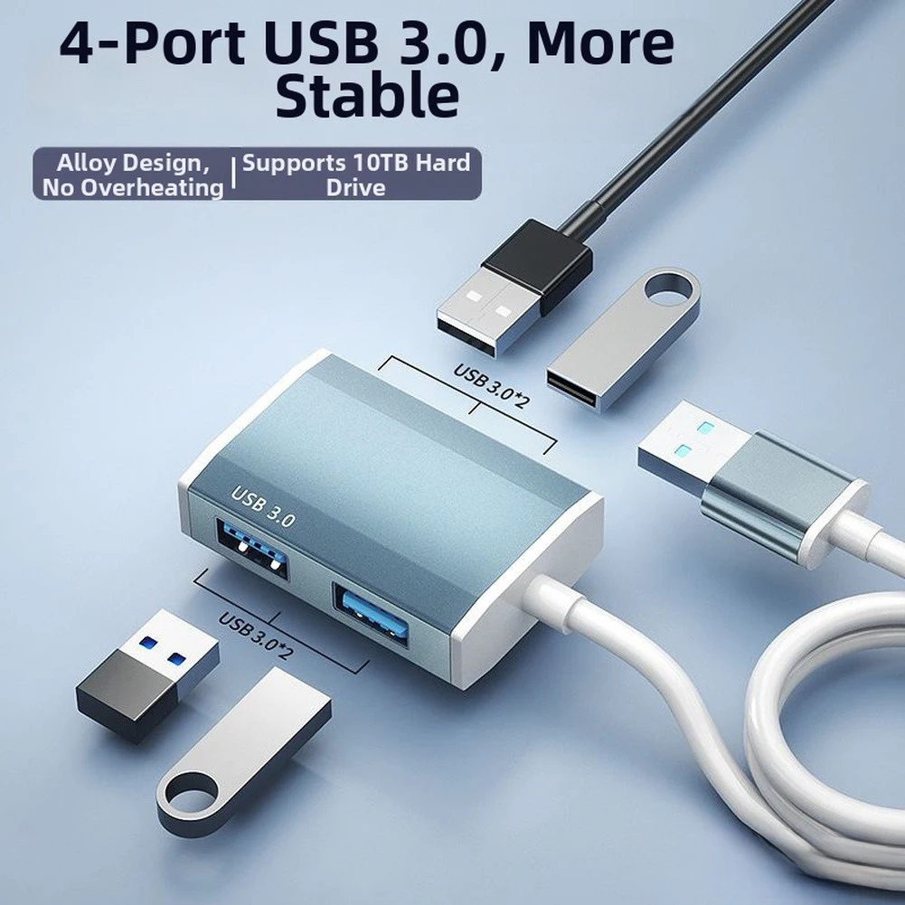USB-C To Multiple Port Hub For Mac With 4K USB-A TF Reader Aluminum Alloy Shell 0.17m Length Silver Gray