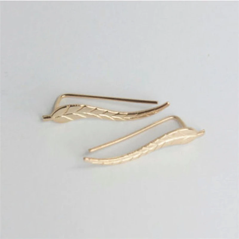 New Fashion Women Ear Sweep Wrap Silver color/Gold Color Lady Ear Climber Leafs Ear Cuffs Earrings For Women Jewelry