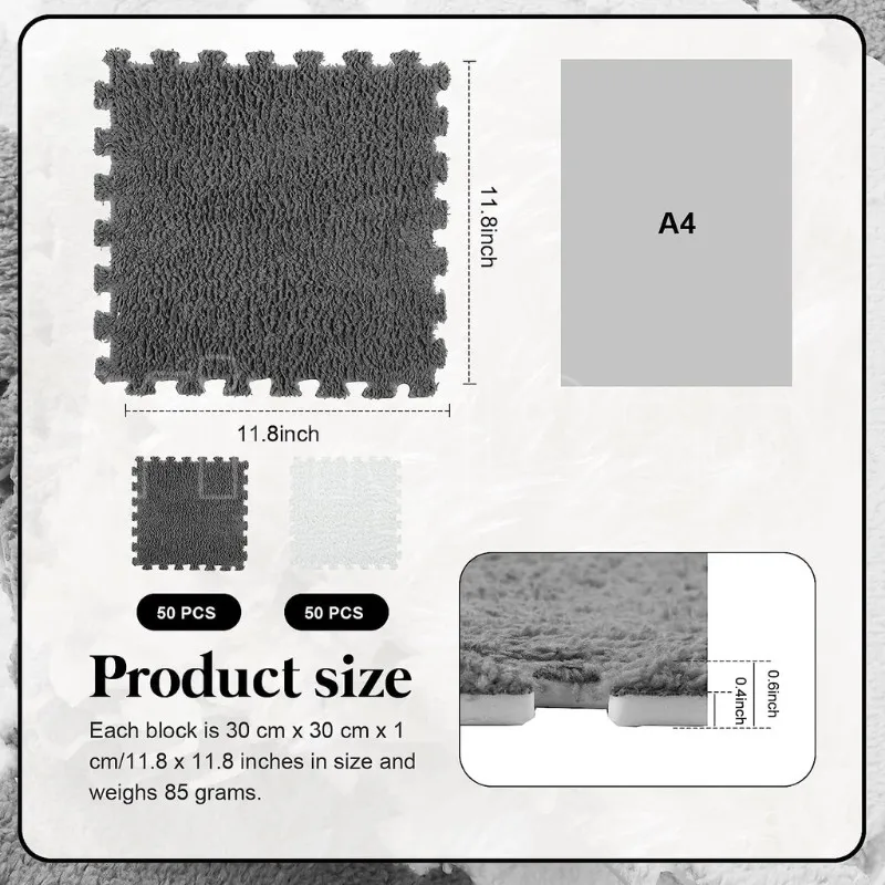 1-16 قطعة 30*30 سنتيمتر لينة أفخم الأطفال البساط تلعب حصيرة لغز السجاد الدافئة Playmat المتشابكة ممارسة البلاط سجادة أرضيات الديكور